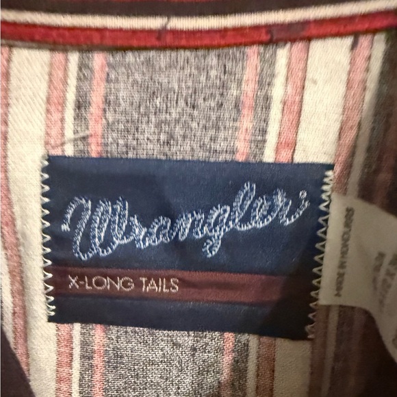 Vintage Striped Men's Wrangler Shirt - Red and Blue 15 1/2 - Picture 4 of 8